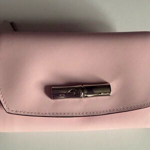 Longchamp Blush Pink Wallet with Metallic Detail